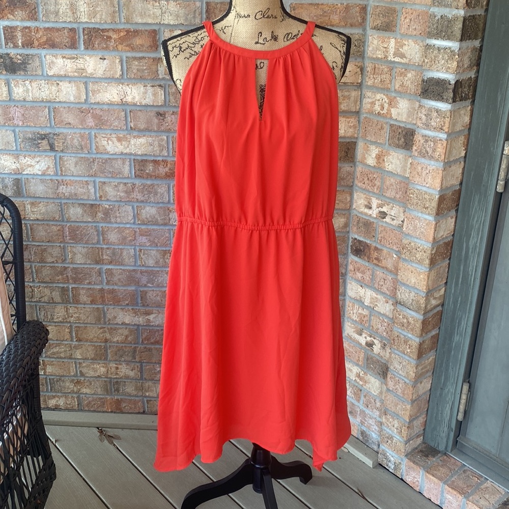 Red Sleeveless Halter Dress - Unbranded